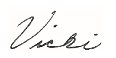 Vicki's signature